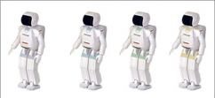 日本阿西莫（ASIMO）机器人纸模型（4色）